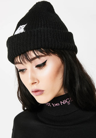 Midnight Lord Nermal Ribbed Beanie
