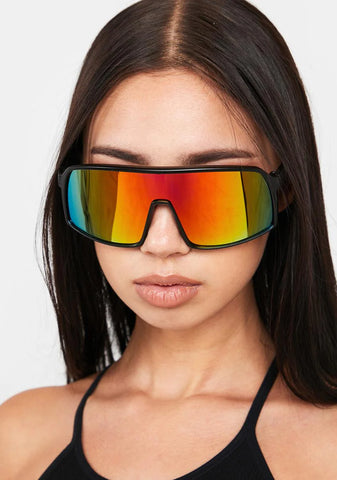 Atmosphere Rainbow Mirrored Oversized Sunglasses