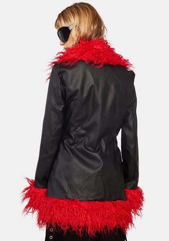 No Bad Vibes Faux Fur Jacket