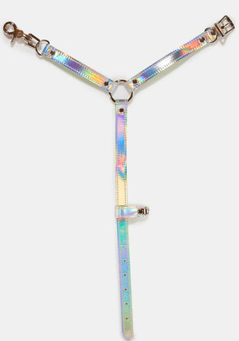 Holographic 1-Leg Garter Harness