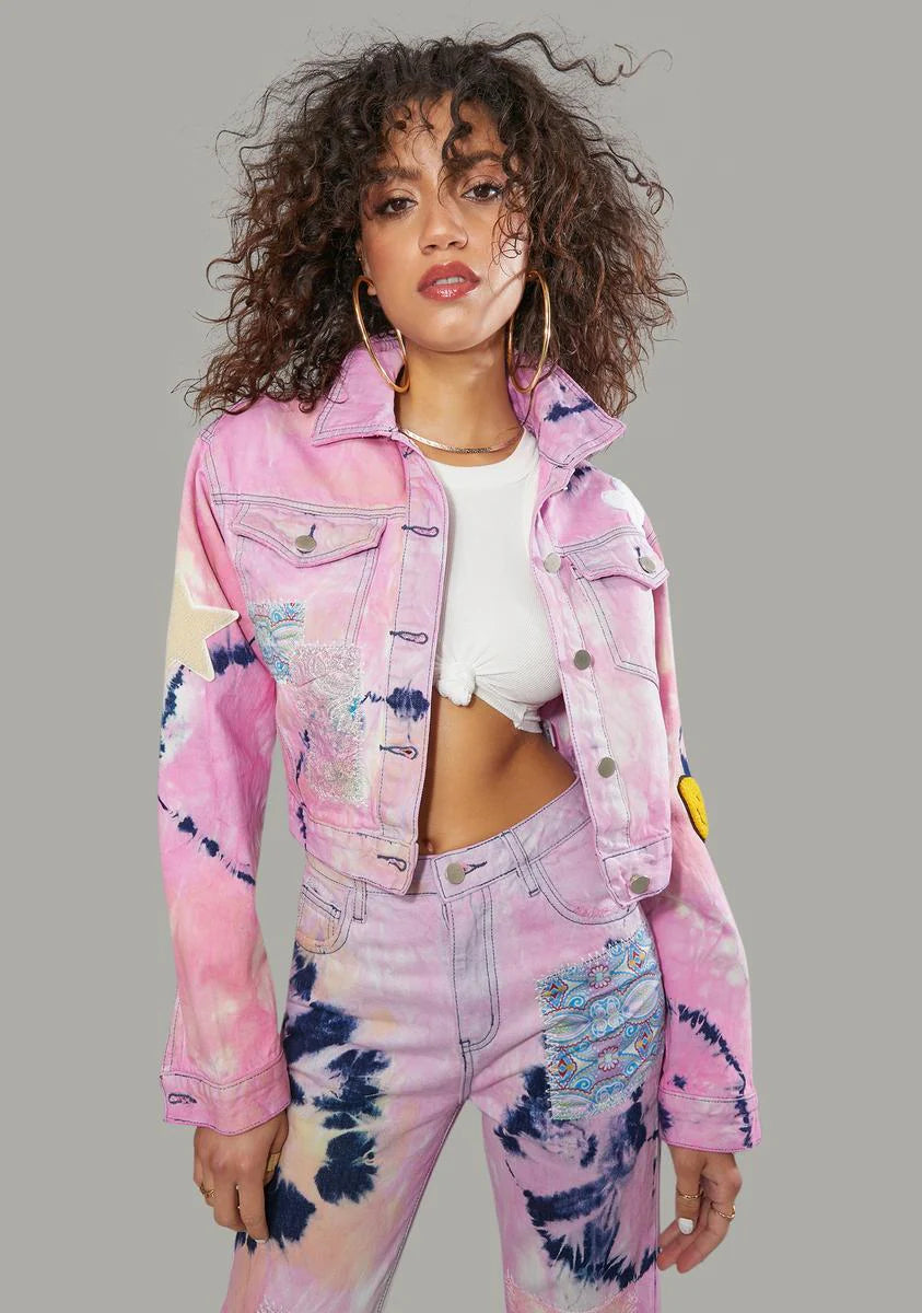 Twisted Rhythm Patched Tie Dye Jacket