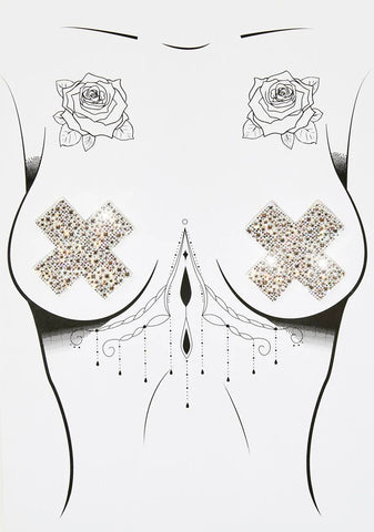 Crystal Silver Cross Pasties