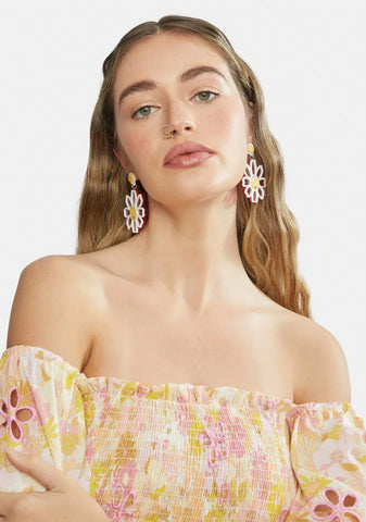 Sweet See Clearly Now Flower Drop Earrings