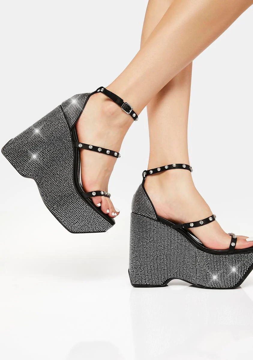 Black Lizzy Wedge Heels