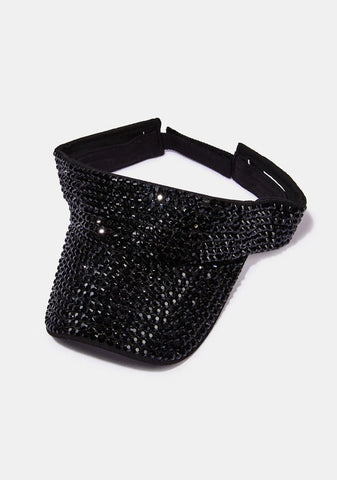 Dark Fresh Drip Rhinestone Visor
