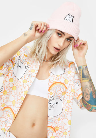 Light Pink Lord Nermal Ribbed Beanie