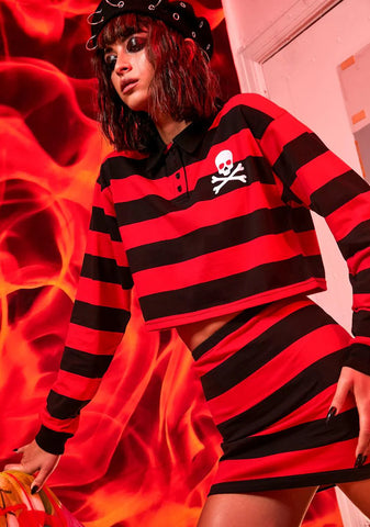 Anarchy Academy Striped Skirt Set