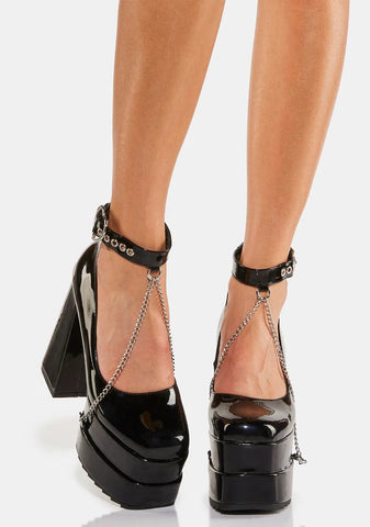 Sweetheart Patent Platform Heels