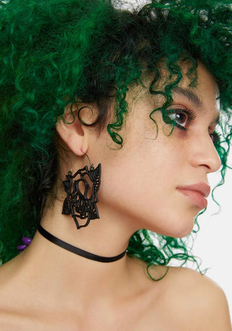 Thorn By Thorn Tattoo Rose Earrings