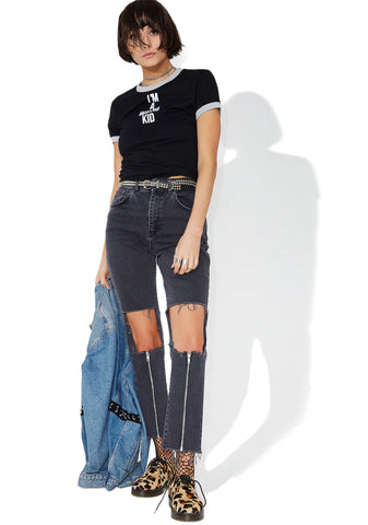 Charcoal Scratch Jeans