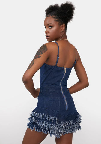 Social Icon Denim Romper