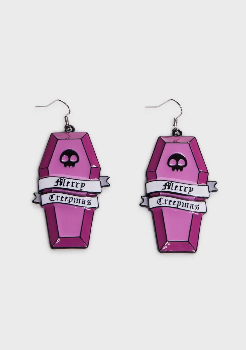 Christmas Spirits Coffin Earrings