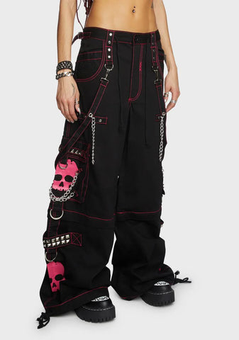 Pink Super Skull Wide Leg Pants