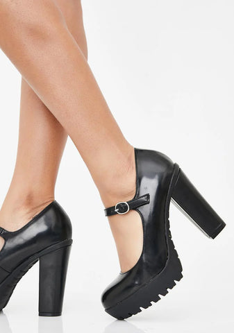 Classy Nights Heeled Mary Janes