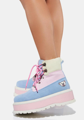 Pastel Multi Zozi Platform Boots