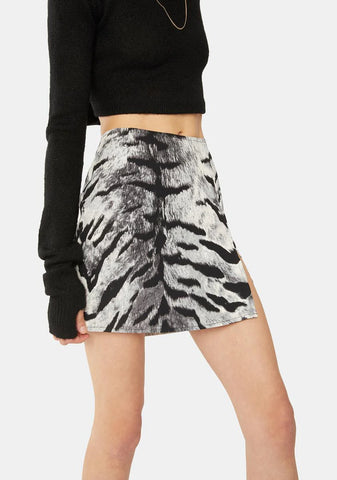 Silver Tiger Pelmet Mini Skirt