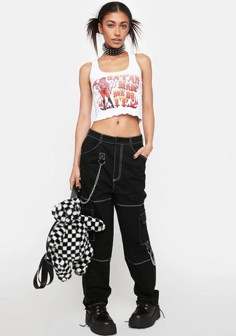 Chain Trim Goth Cargo Pants