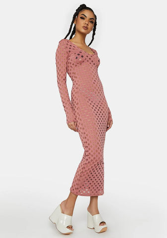 Mauve Keeping Score Cutout Maxi Dress