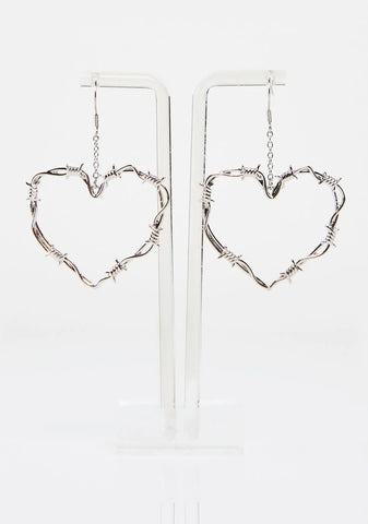 Complex Heart Drop Earrings