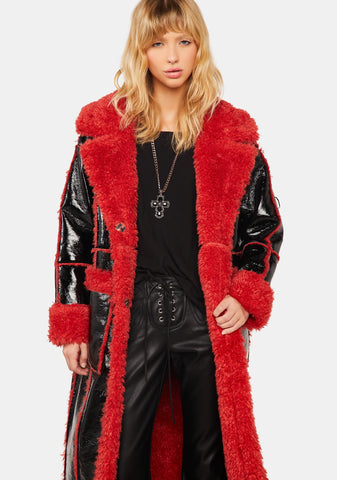 Lauder Red Shearling Coat