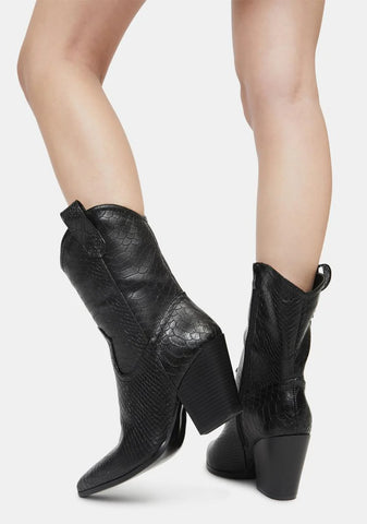 Noir Ring the Bells Cowboy Boots