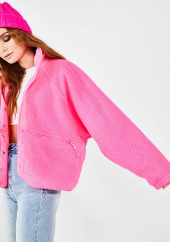 Pink Hit The Slopes Fleece Jacket