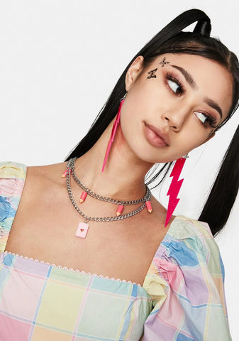 Hottie Drawn To U Pencil Charm Necklace