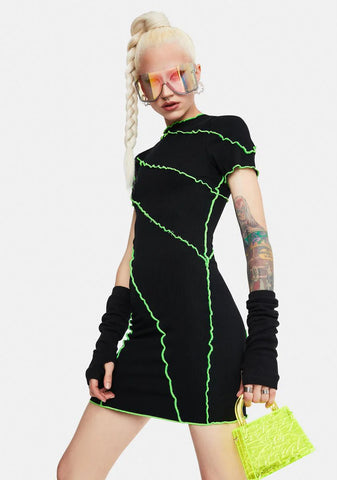 Enter The Void Seamed Mini Dress