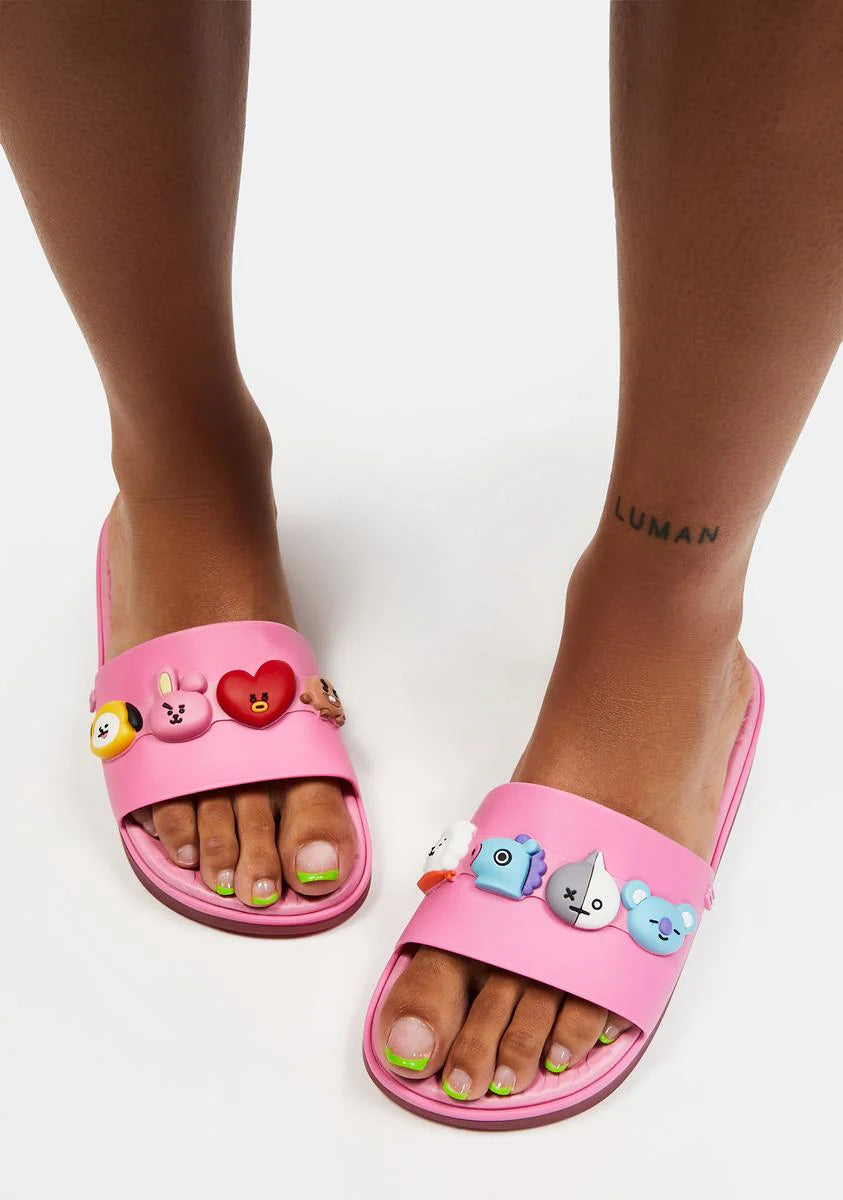 Pink Nex Gen + BT21 Beach Slides