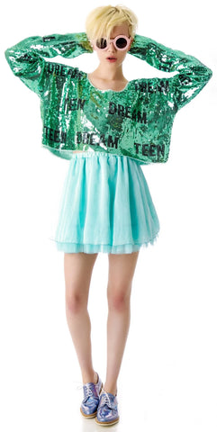 Teen Dream Billy Crop Sweater - Pink