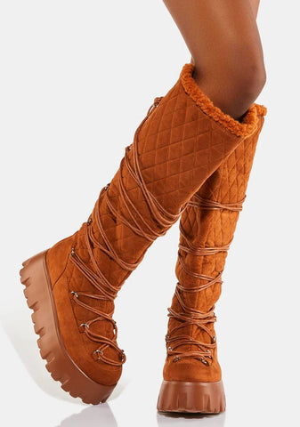 Russet To The Moon Platform Boots