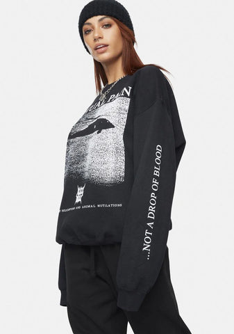 Mystery Helicopter Graphic Sweatshirt