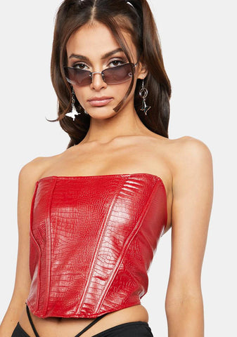 Red Holly Corset Top
