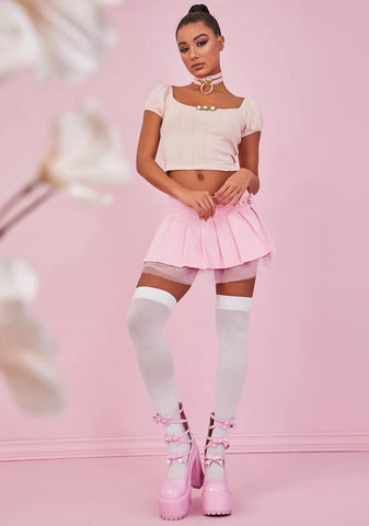 Hear My Heartbeat Rosette Crop Top