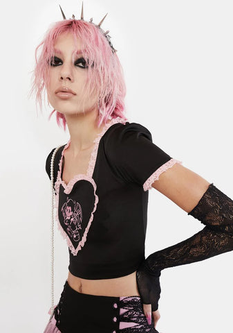 Mischievous Lover Crop Tee