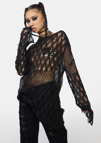 Irregular Hollow Sweater