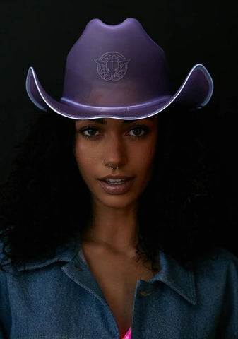 Purple Light Up Cowboy Hat