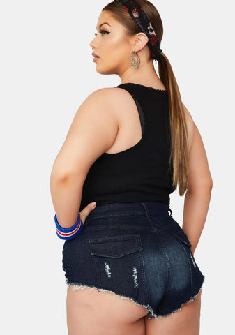 Plus Backwoods Beauty Ultra-Mini Shorts