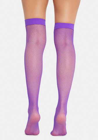 Violet Everyday Slay Fishnet Thigh Highs