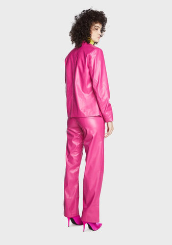 Major Purr Vegan Leather Blazer