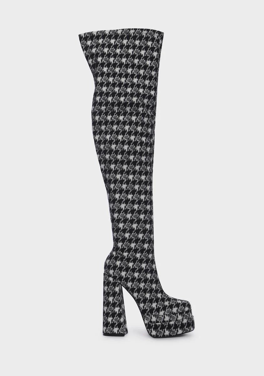 Back To Business Platform Thigh-High Boots