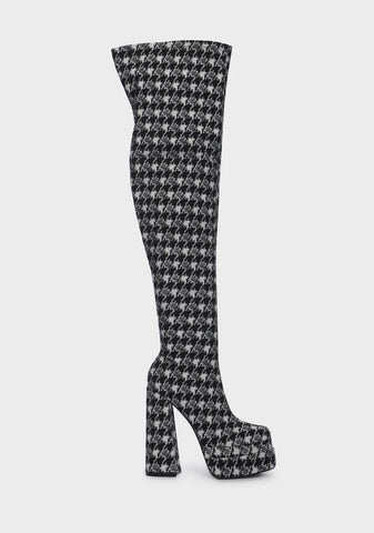 Back To Business Platform Thigh-High Boots