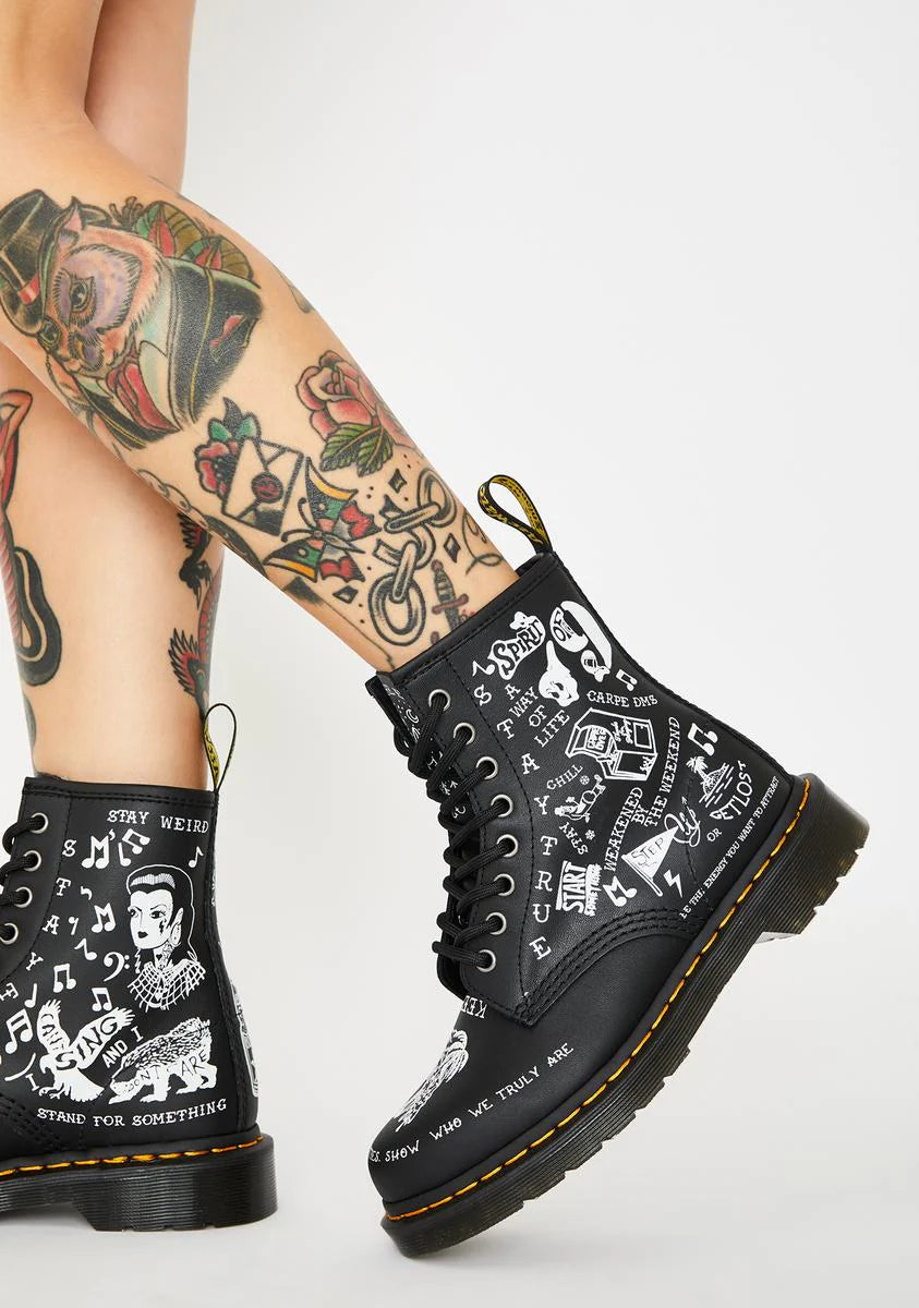 1460 Scribble Combat Boots