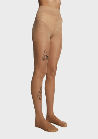 Sand Traces Of You Butterfly Tights