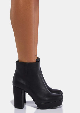 Vegan Leather Survive The Distance Ankle Boots