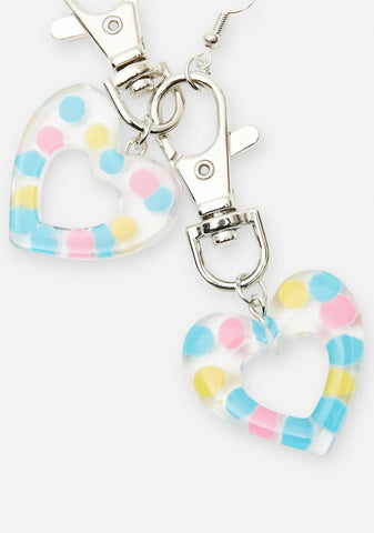 Azure Forever Love Heart Drop Earrings