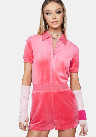 Big Bling Velour Romper