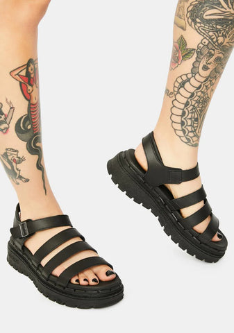 Black Jammers Poppin' Strappy Sandals