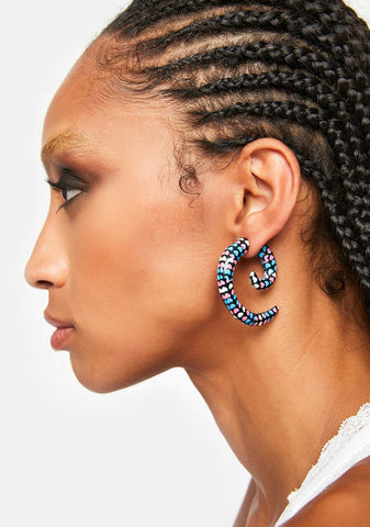 Tied Up Hearts Spiral Earrings