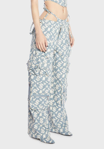 Monogram Denim Baggy Workwear Pants